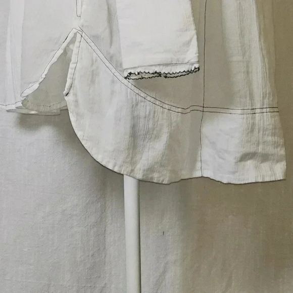 Free People Teddy Tux Tunic Top w Pockets White SZ S Coquette Coastalgrandma - Picture 4 of 14